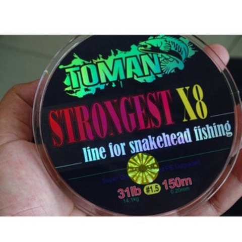 Dây câu cá Toman X8 150m Hàng Chính Hãng