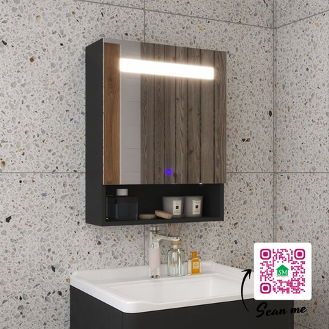 Tủ gương phòng tắm thông minh đèn LED cảm ứng: Thiết bị tiện ích lý tưởng cho phòng tắm của bạn hẳn sẽ là tủ gương phòng tắm thông minh với đèn LED cảm ứng. Tủ gương này còn được trang bị các chức năng thông minh khác như sấy tóc, kết nối Wi-Fi, loa Bluetooth, giúp bạn có thể thực hiện nhiều việc cùng một lúc mà không cần phải di chuyển giữa các vật dụng khác nhau.