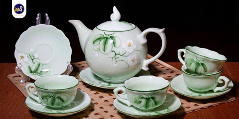 BỘ TRÀ MEN NGỌC HOA BƯỞI