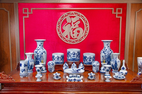 Bộ đồ thờ Gấm Long Vân