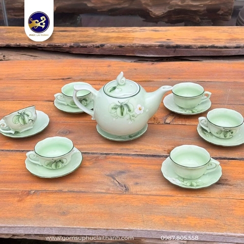 BỘ TRÀ MEN NGỌC HOA BƯỞI