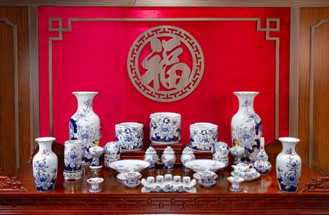 Bộ đồ thờ Bạch Ngọc Vàng Kim