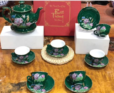 Bộ ấm chén Đài Các Sen Lục