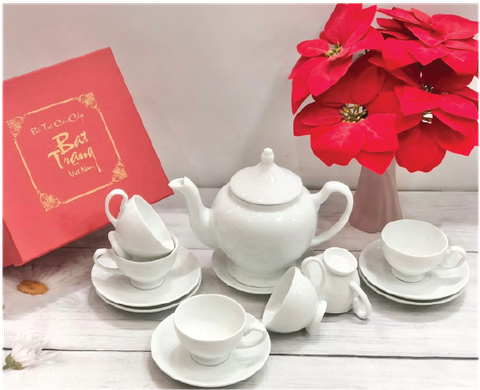 Bộ ấm chén Hoàng Cung Trắng