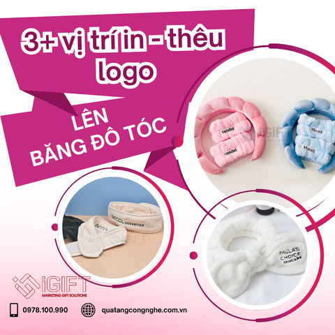 Băng đô cài tóc in logo – 3 vị trí in/thêu giúp thương hiệu nổi bật