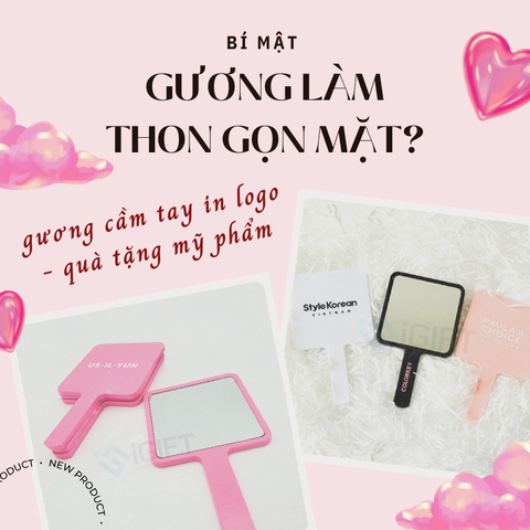 Gương Cầm Tay In Logo Có Giúp Mặt Nhỏ Hơn? Lựa Chọn Ưu Ái Của Ngành Làm Đẹp