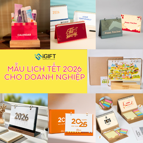 Mẫu lịch Tết 2026 mới đẹp, in logo công ty theo yêu cầu