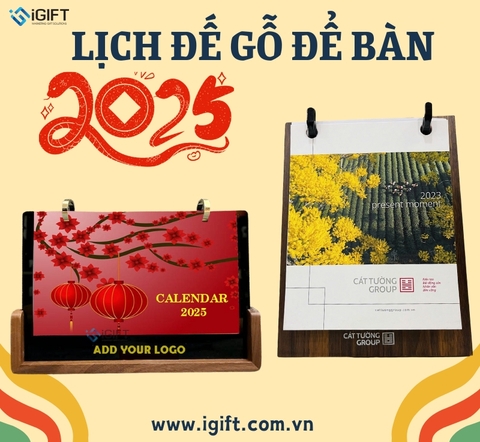 Mẫu lịch đế gỗ để bàn đẹp nhất 2025