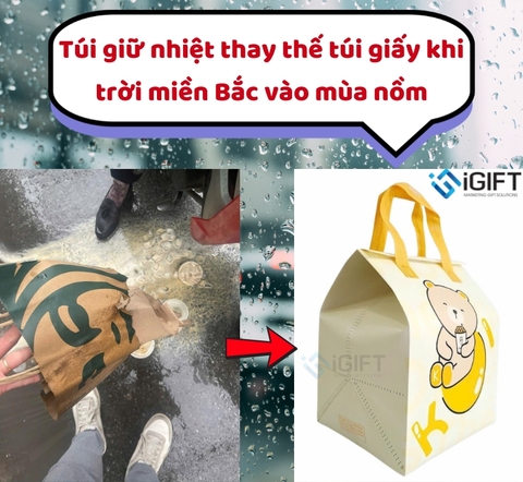 Túi giữ nhiệt - Giải pháp thay thế túi giấy khi miền Bắc có thời tiết nồm ẩm.