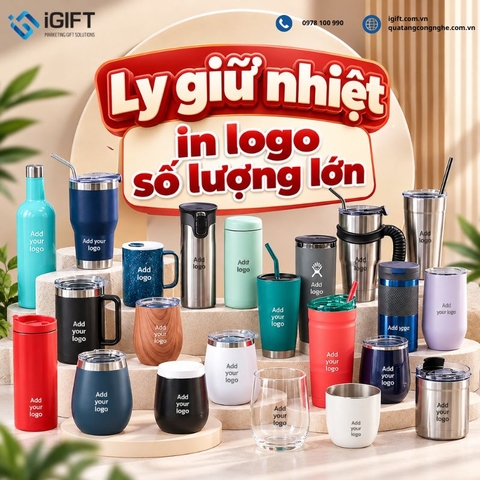 Đặt ly giữ nhiệt in logo số lượng lớn giá xưởng tại iGIFT