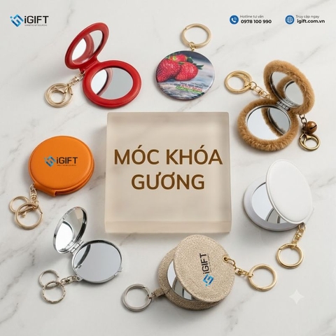 Top móc khóa gương thiết kế độc đáo, nhỏ gọn