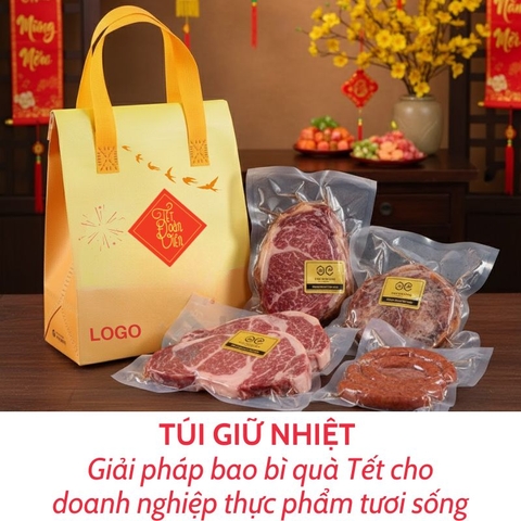 Túi giữ nhiệt – Giải pháp bao bì quà Tết cho doanh nghiệp thực phẩm tươi sống
