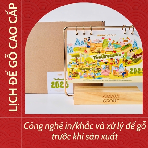 Công nghệ in/khắc logo và xử lý bề mặt trên lịch gỗ cao cấp 2026