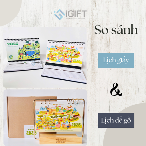 So sánh lịch đế gỗ và lịch giấy – Doanh nghiệp nên chọn loại nào Tết 2026?