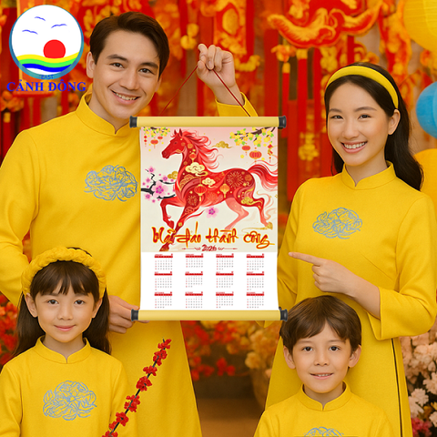 Lịch Tết 2026 Mã Đáo Thành Công – Quà Tặng Tết Bính Ngọ Cảnh Đông - Lịch 2026 ngày âm dương - Nhận In Theo Yêu Cầu