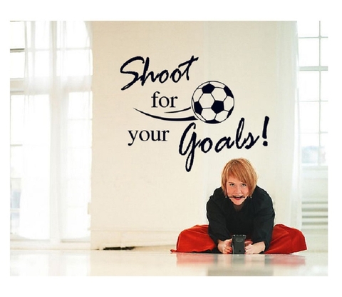 Decal dán tường chữ truyền động lực tiến thẳng mục tiêu shoot for your goals