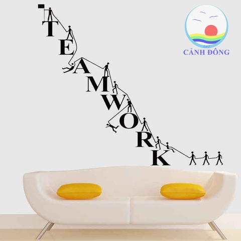 Giấy dán tường chữ truyền động lực TEAMWORK ý nghĩa tấm nhỏ