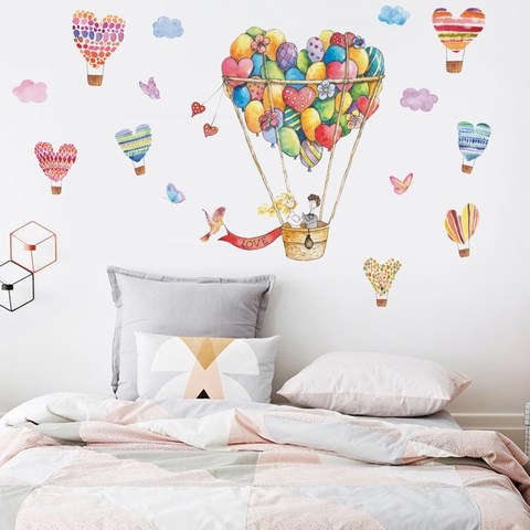 Giấy Dán Tường Khinh Khí Cầu Tình Yêu Ngập Tràn Sắc Màu