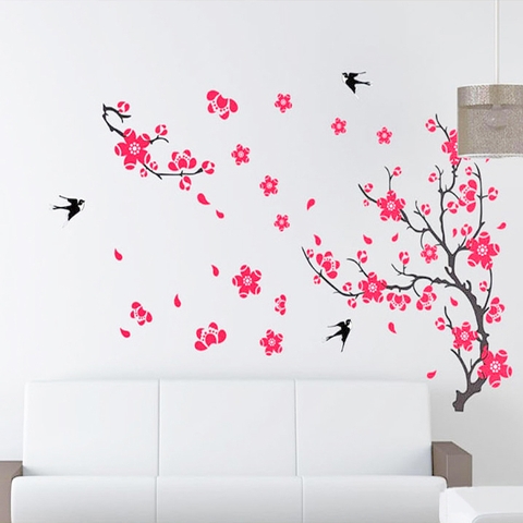 Giấy dán tường phong cảnh hoa đào chim Yến hỉ