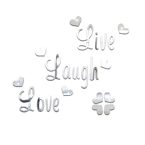 Giấy dán tường chữ LIVE LAUGH LOVE sang trọng kiểu gương