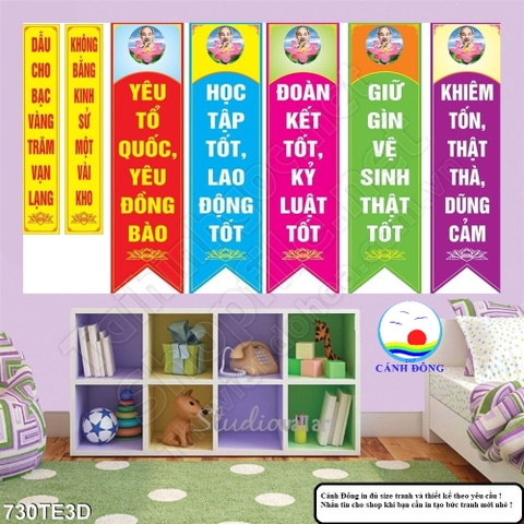 Decal dán tường lời dặn Bác Hồ ý nghĩa tranh sãn keo dán dễ