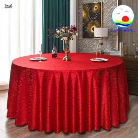 Khăn trải bàn tròn 160 cm 3 màu đỏ, đỏ đậm, vàng