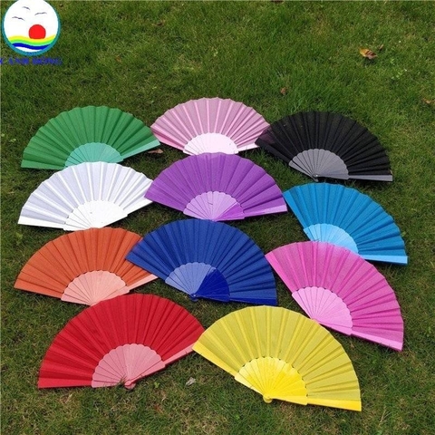 Quạt gấp vải nan nhựa sỉ combo 300 cái ,quạt sự kiện,quạt trang trí , quạt biểu diễn giá rẻ- có sẵn số lượng