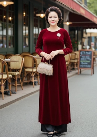 Áo dài nhung CT115 (nguyên áo)