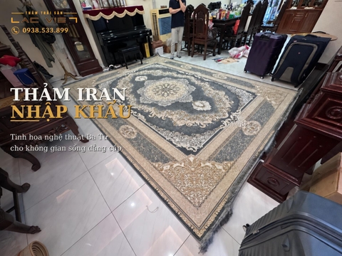 Thảm Iran Nhập Khẩu Cao Cấp – Họa Tiết Dệt Nổi, Mật Độ Sợi Cao