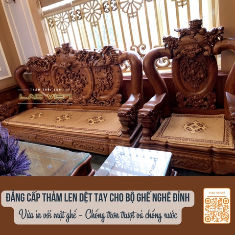 Thảm Len Dệt Thủ Công Cho Bộ Ghế Minh Nghê Bảo Đỉnh