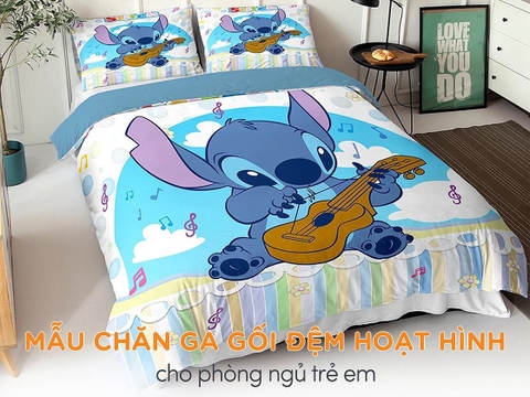 15+ bộ chăn ga gối đệm hoạt hình bé nào cũng mê