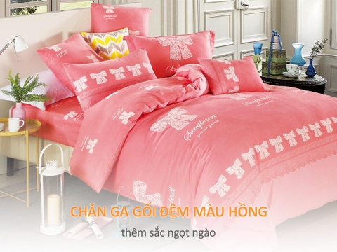 Thêm sắc ngọt ngào với chăn ga gối đệm màu hồng