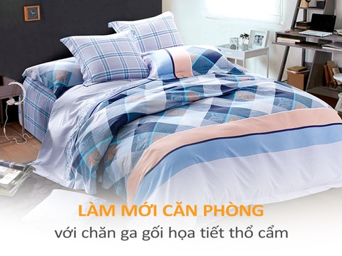 Làm mới căn phòng với chăn ga gối hoạ tiết thổ cẩm