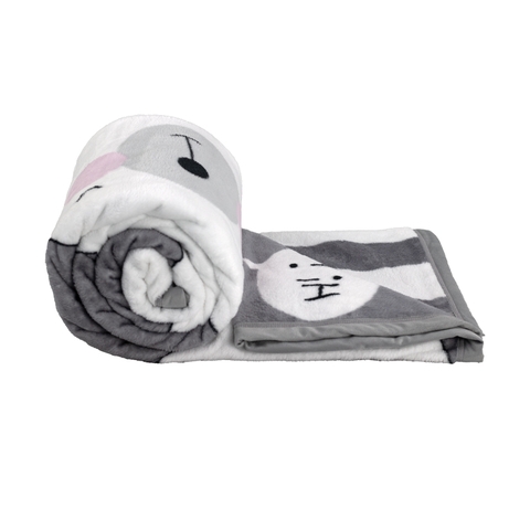 Chăn lông tuyết màu HK (hình gấu bắc cực)