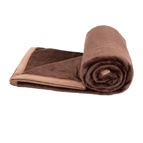 Chăn lông tuyết màu HK (nâu đậm)