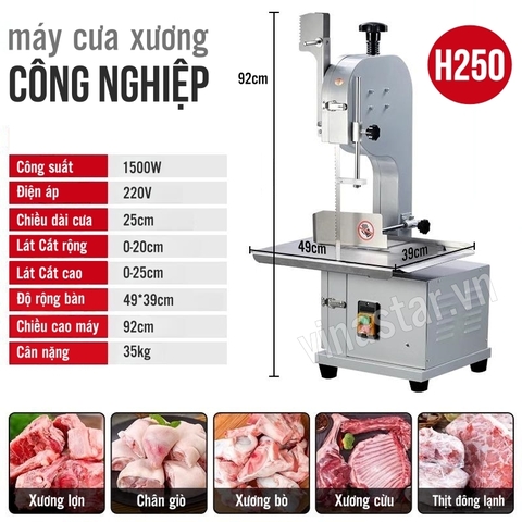 Máy Cưa Thịt Cá Đông Lạnh Công Nghiệp H250.  Máy Cưa Xương Loại 250mm.