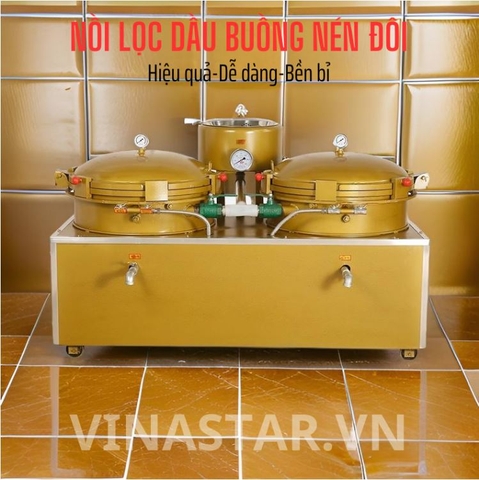 Nồi lọc dầu khí nén buồng đôi, Bình lọc dầu nén khí đôi đường kính nồi 55cm