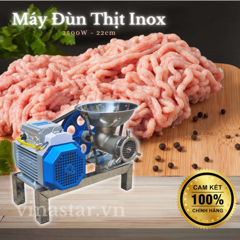 Máy xay thịt. Máy đùn thịt cối Inox 22cm