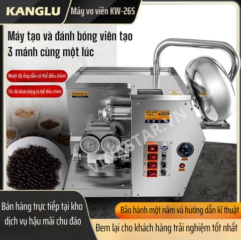 máy làm viên thuốc đông y KW-26S, đánh bóng viên 3 lần trong cùng 1 lúc