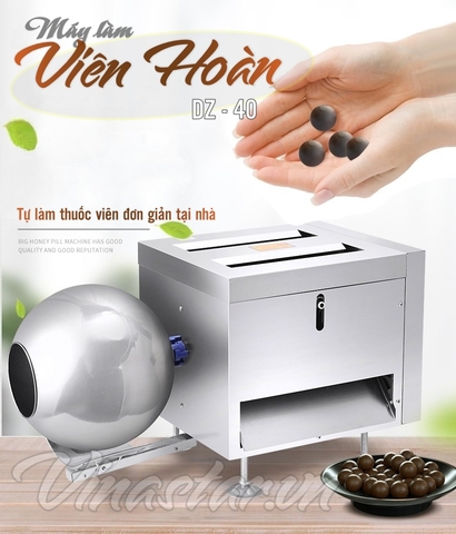 Máy vo viên hoàn bán tự động DZ-40. Làm viên thuốc, trân châu bánh nhãn.