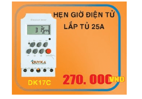 DK17C - Hẹn giờ điện tử lắp tủ 25A DuyKa