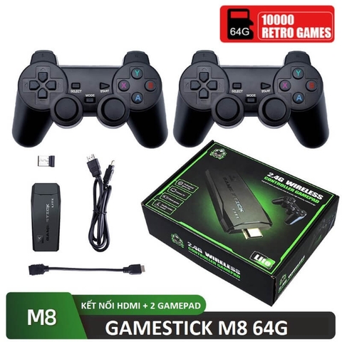 Máy Chơi GameStick M8, Tay Cầm Không Dây 2.4G, Kết Nối Tivi, Cổng HDMI