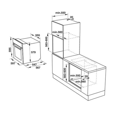 535.00.350 - Lò Nướng Âm Tủ HO-KT60F Hafele