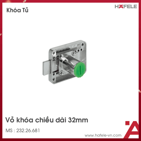 Vỏ Khóa Vuông Chốt Chết 32mm Hafele - 232.26.681