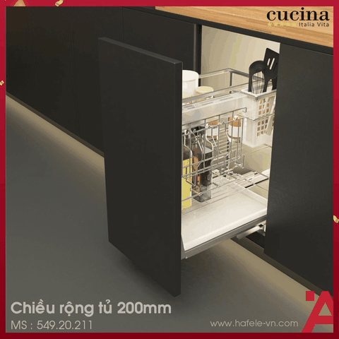 Bộ Đựng Dao Thớt Chai Lọ Sonata 200mm Cucina  - 549.20.211