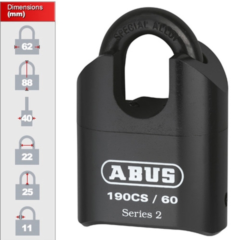 khoá số chống cắt Abus 190CS/60 cao cấp Abus - Hàng chính hãng