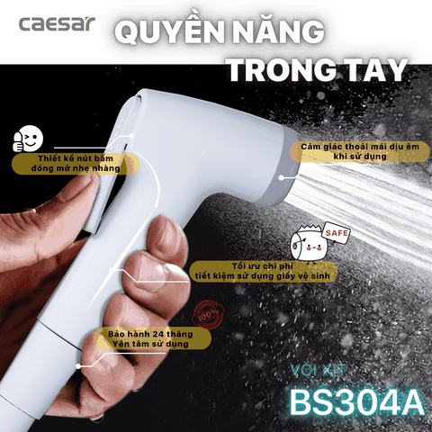 Vòi Xịt Toilet Nhựa BS304A Caesar