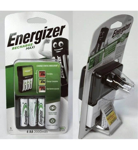 Máy sạc Pin Energizer CHVCM4 tặng kèm 4 viên pin sạc AA 2000mAh