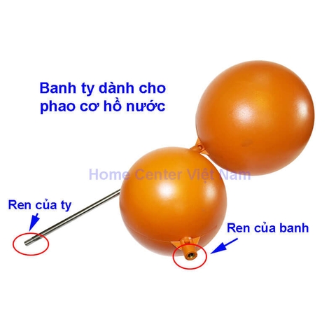 Banh nhựa 360mm ty inox dành cho phao cơ