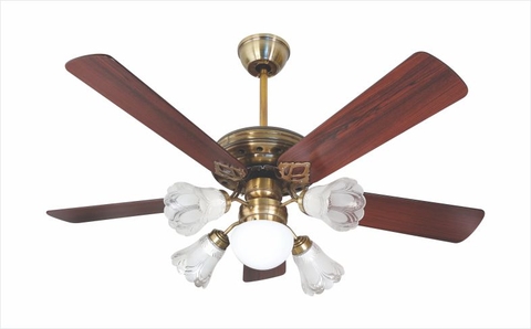 BT508N-RM - Quạt trần đèn 5 cánh gỗ cao cấp